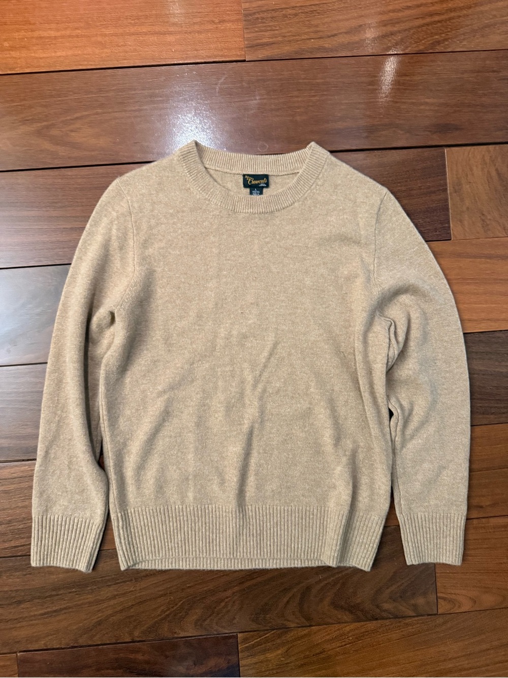 Crewneck 100% Cashmere Carmel Sweater - size Large (10/11)